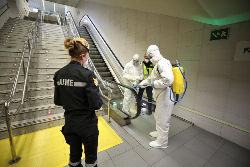 La UME actúa en las estaciones de Renfe de Elche