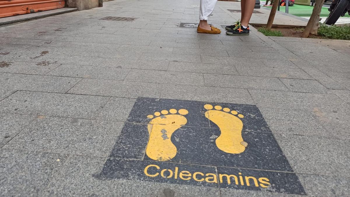 Un carrer de València amb la senyal de Colecamins.