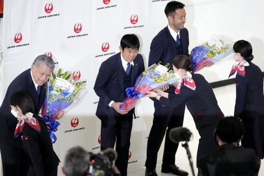 Bienvenida a los jugadores japoneses en Tokio.