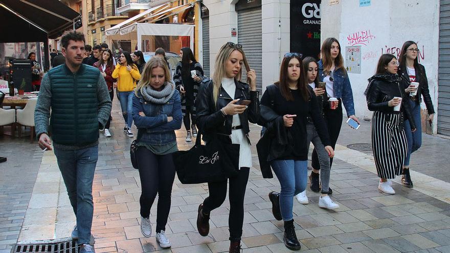 Turistas en el centro de Málaga.