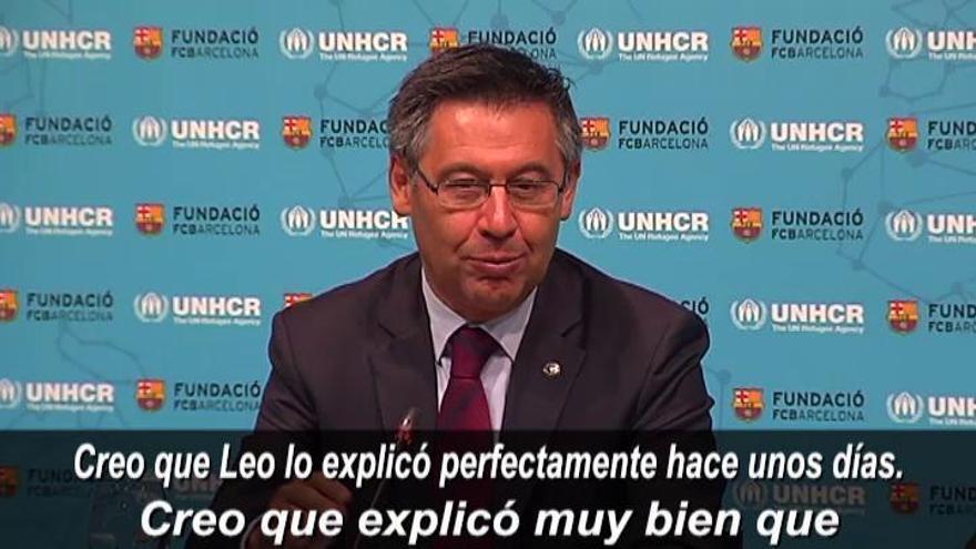 Bartomeu: "Messi se quiere retirar en el Barça"