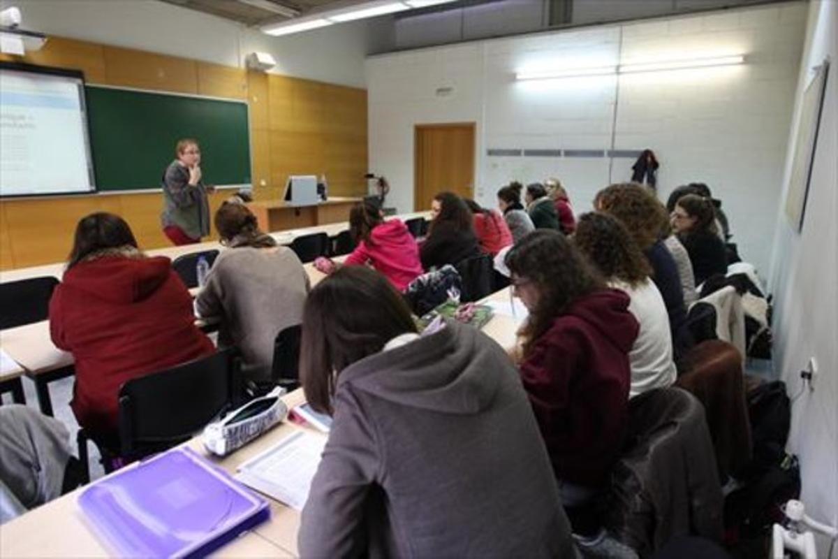 Classe a la Facultat de Ciències de l’Educació de la Universitat Autònoma.