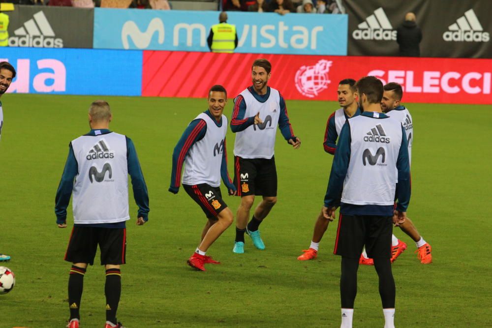 Entrenamiento y rueda de prensa de la Selección Española en Málaga