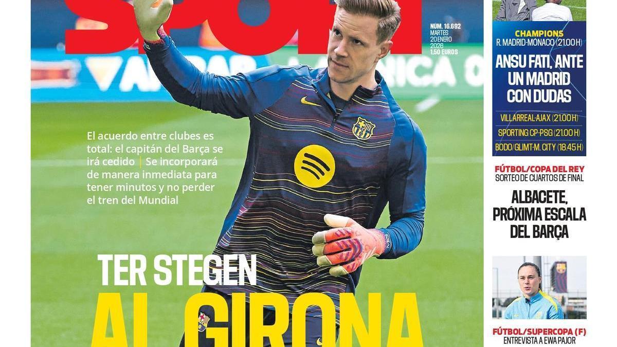La portada de SPORT de hoy martes, 20 de enero de 2026