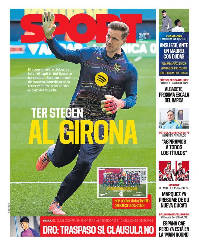 La portada de SPORT de hoy martes, 20 de enero de 2026