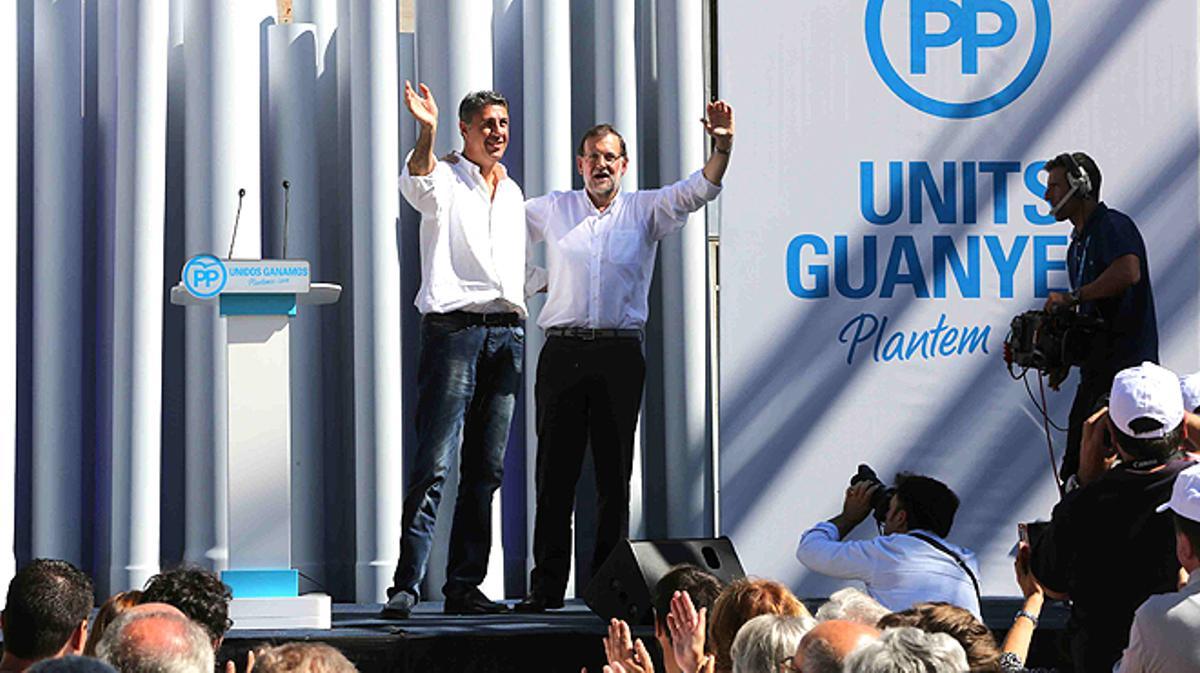 Mariano Rajoy en el seu discurs de suport a Xavier García Albiol en el míting del PP a Badalona.