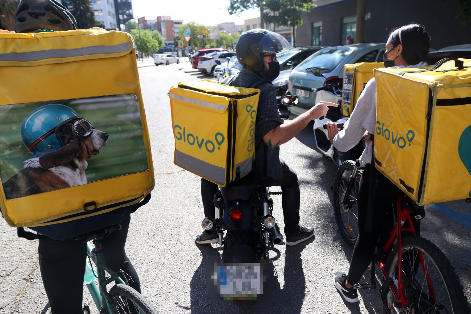 Las imágenes de la protesta contra la nueva Ley Rider en Málaga