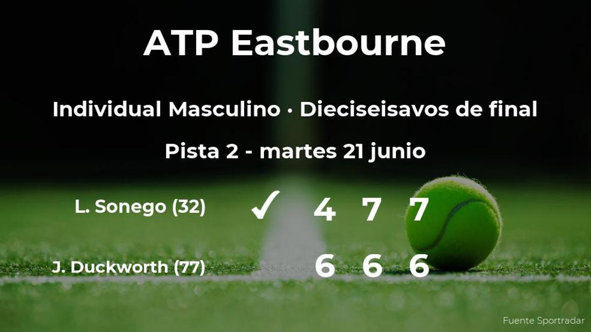 Lorenzo Sonego se clasifica para los octavos de final del torneo ATP 250 de Eastbourne