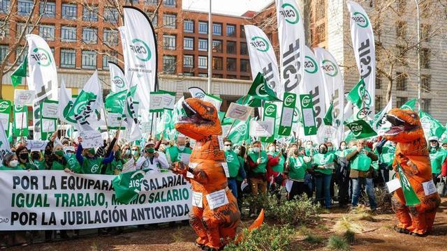 Una manifestación del sindicato CSIF el pasado mes de febrero, en Madrid.