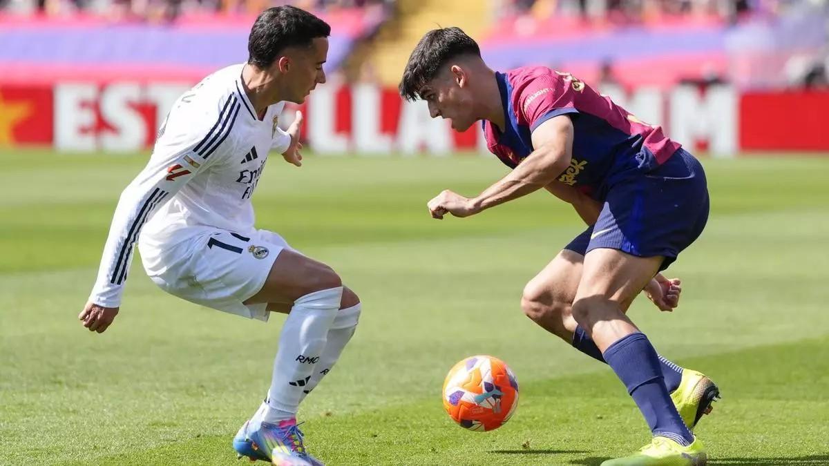 Una jugada del último clásico Barça-Real Madrid