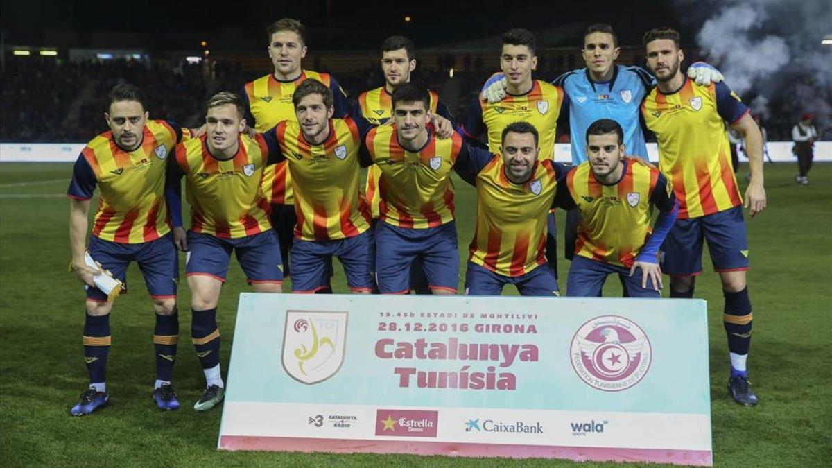 La alineación de Catalunya en el último amistoso, jugado en 2016 ante Túnez