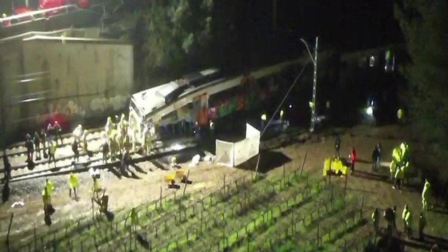 Imágenes de dron del accidente del tren en Gelida