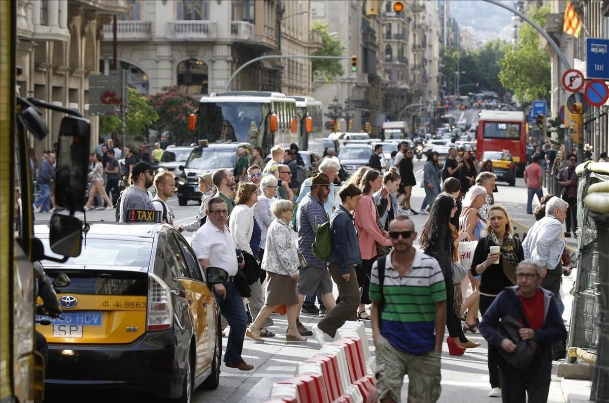 La Vía Laietana de Barcelona, una de los retos a afrontar por Ada Colau en la nueva legislatura.