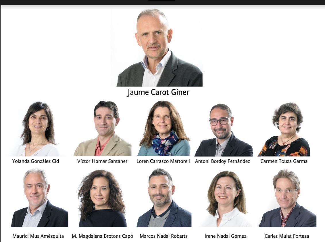 Los miembros del equipo del candidato Jaume Carot.