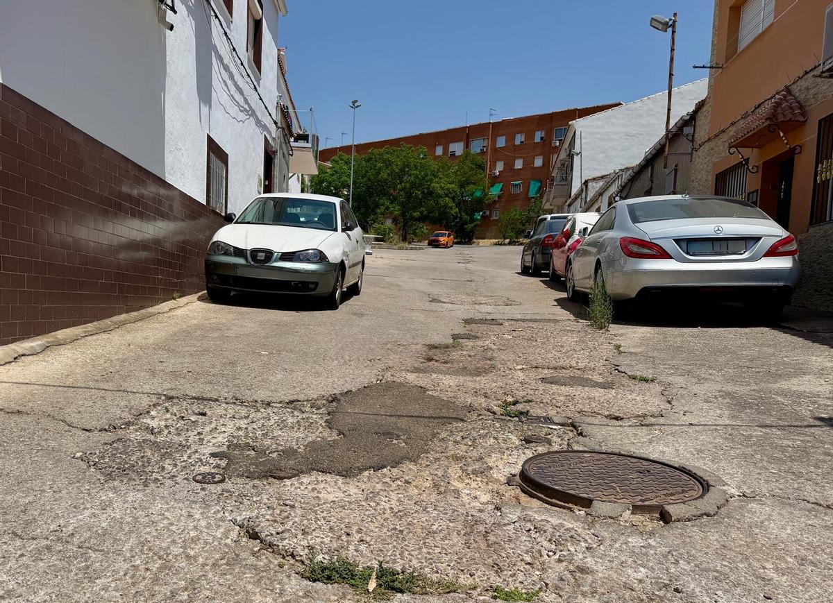 Calles en mal estado en Aldea Moret.