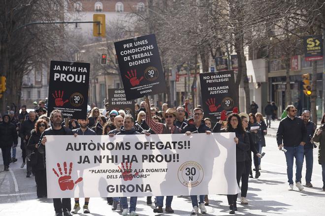 Les imatges de la manifestació dels treballadors autònoms