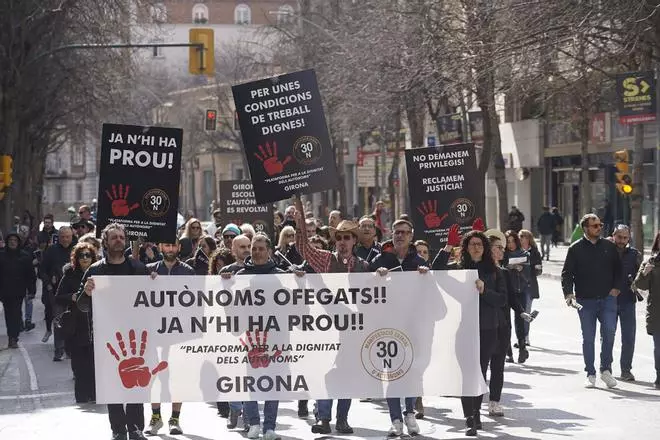 Les imatges de la manifestació dels treballadors autònoms