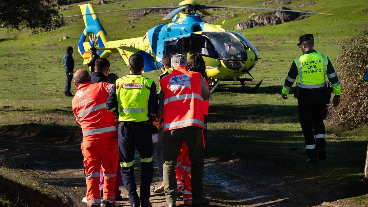 Un motorista herido grave en un accidente en la SA-201, en El Cabaco (Salamanca)
