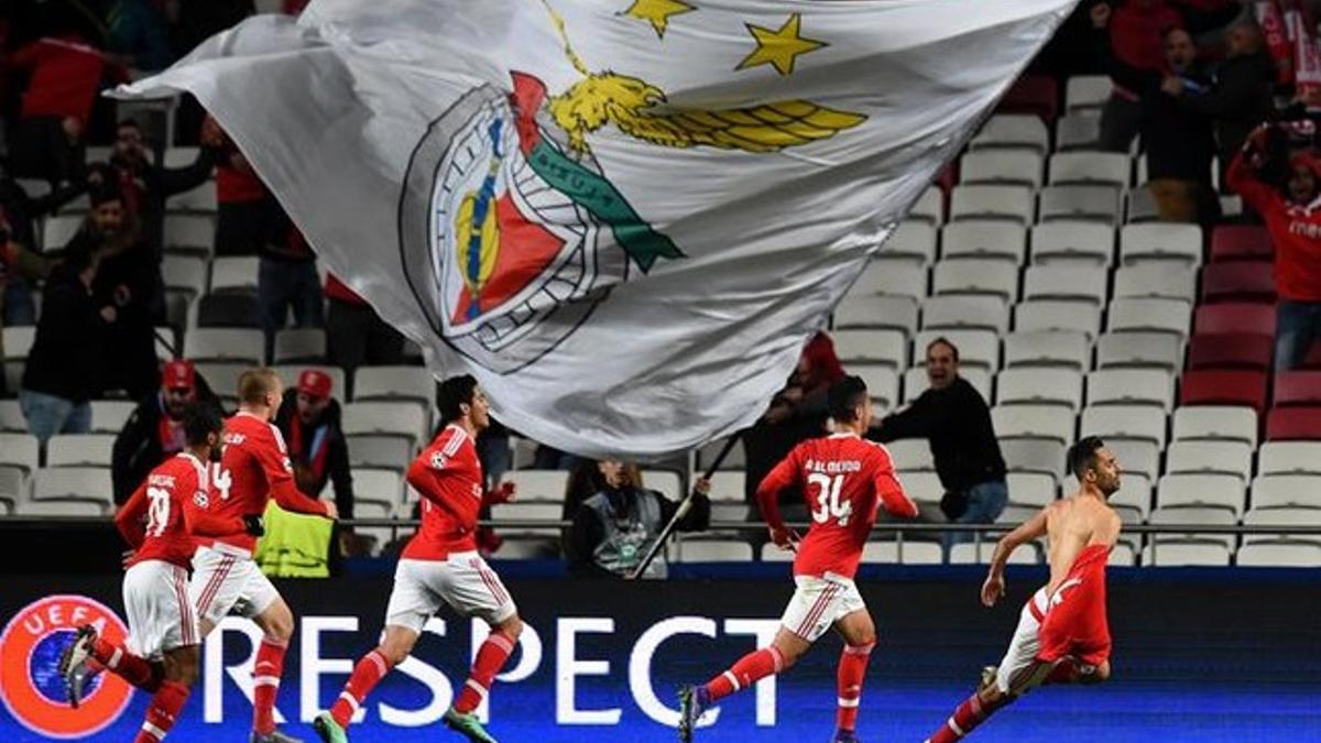 Jonas celebró con euforia el gol que dio la victoria al Benfica en Da Luz