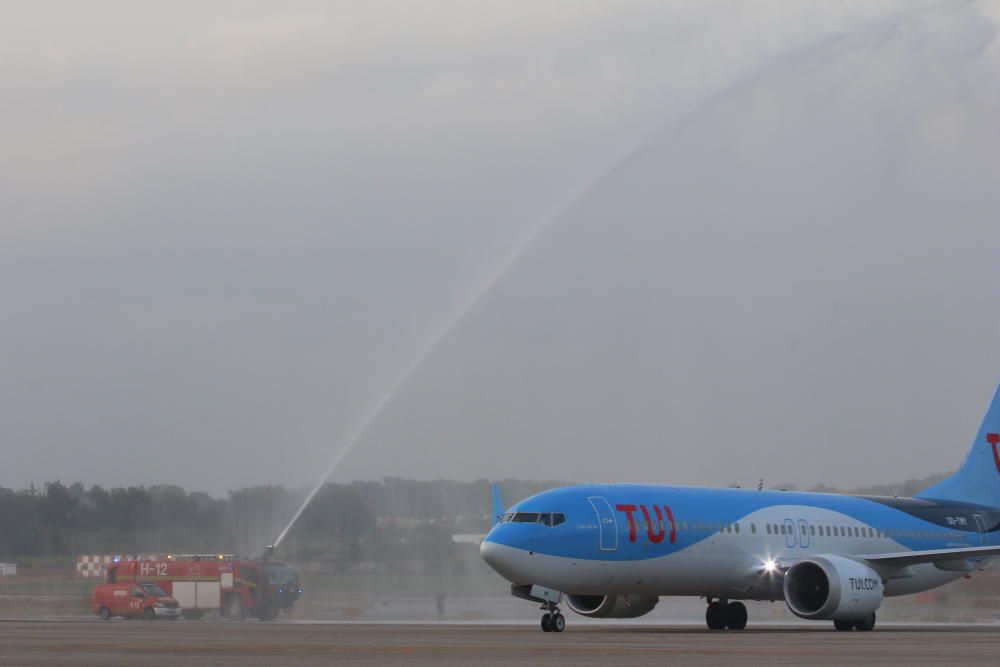 Bautizo de un avión de TUI en el Aeropuerto de Málaga.