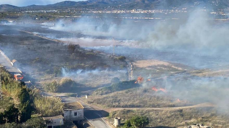 Arden 20 hectáreas  del Marjal del Puig en  un día con rachas de viento de hasta 86 km/h