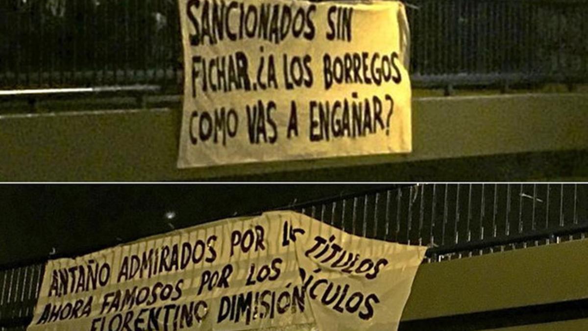 Las pancartas contra Florentino Pérez en Madrid