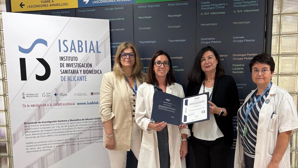 El instituto Isabial de Alicante consigue el certificado ISO 56001 por sus ensayos innovadores en salud – INFORMACION