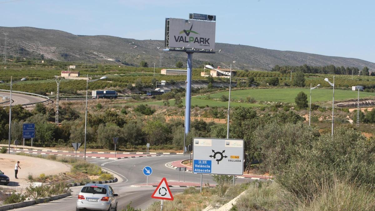 Terrenos del parque empresarial Valpark en la entrada a Vallada, en una imagen de archivo.