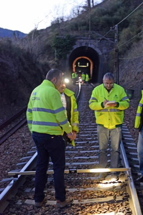 Descarrila un tren de mercancías en Lena