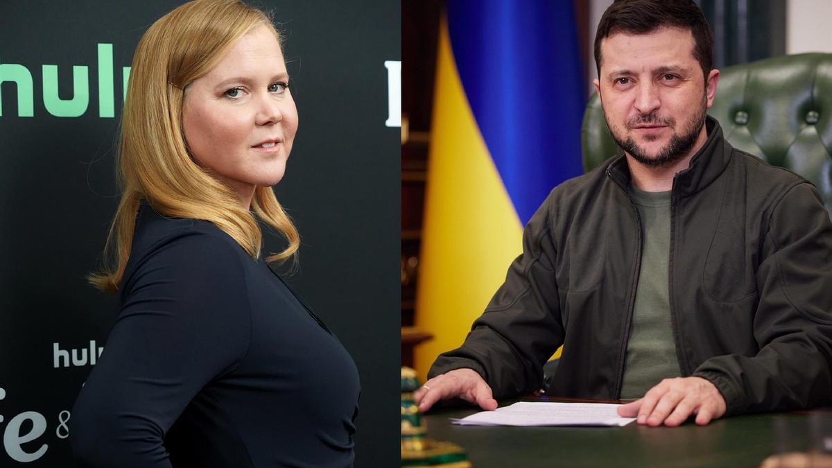 Amy Schumer y Volodímir Zelenski.