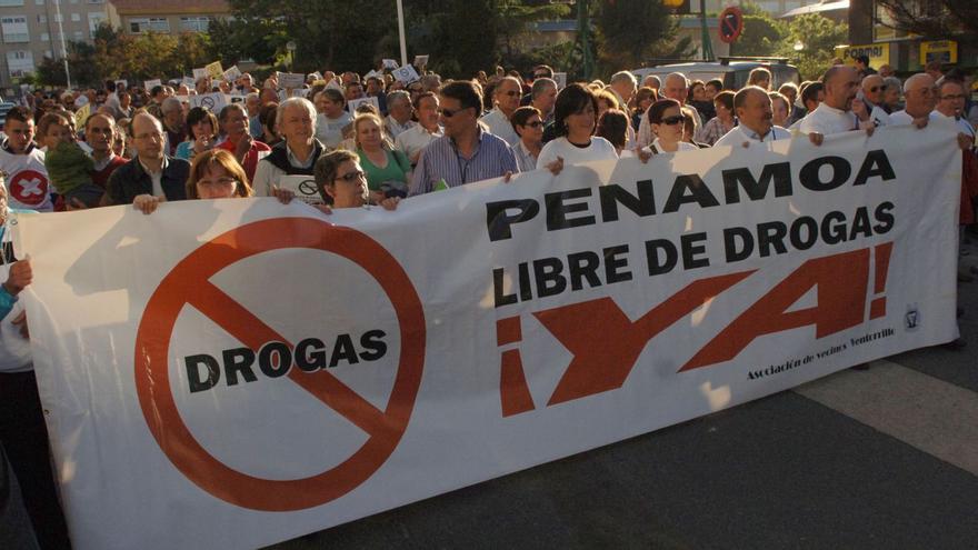Manifestación da asociación veciñal do Ventorrillo, á que se uniron outras entidades, contra Penamoa, no ano 2009.