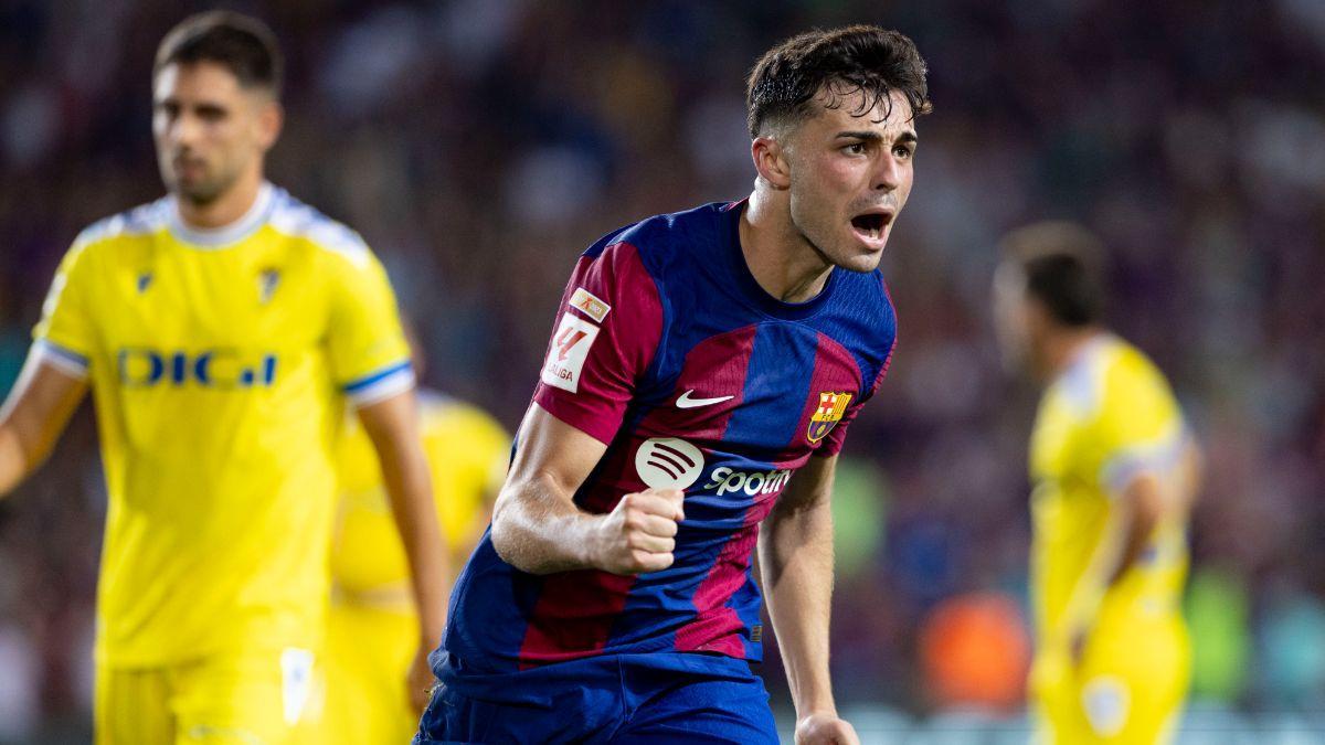 FC Barcelona - Amberes: El gol de Gavi