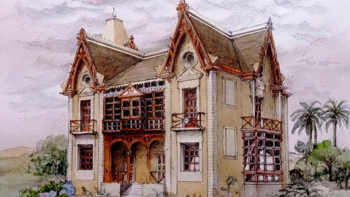 El chalet de Don Constantino, dibujado por la arquitecta Adriana Asman.