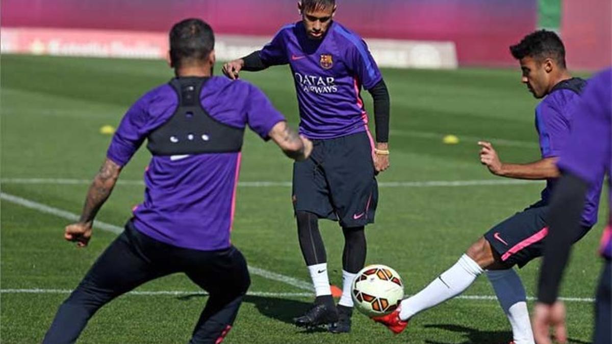 Neymar da Silva durante una sesión de entrenamiento del FC Barcelona