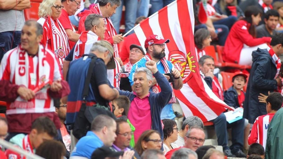 La grada de Montilivi durante el Girona-Zaragoza.