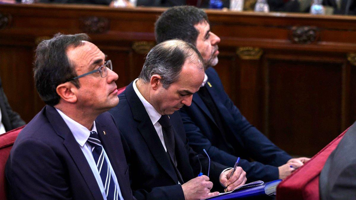 Rull, Turull y Sànchez, en el juicio en el Tribunal Supremo.