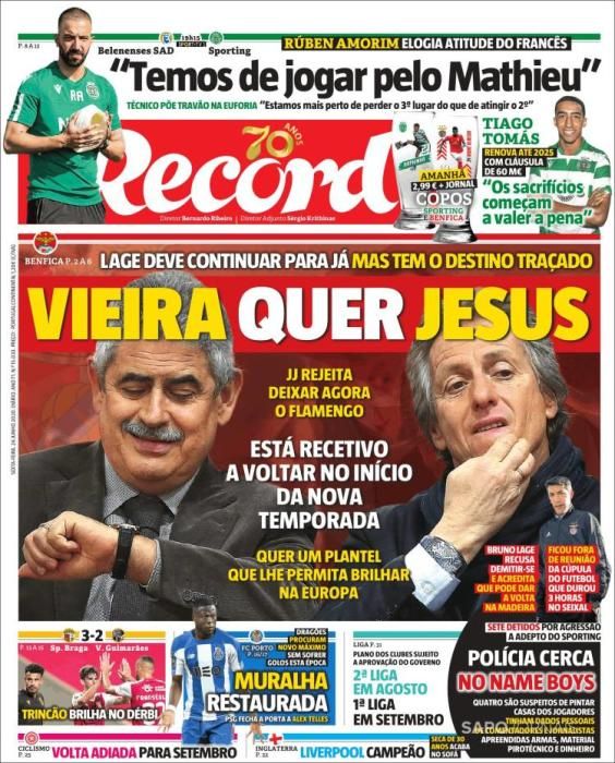 Portada RECORD viernes 26 junio 2020