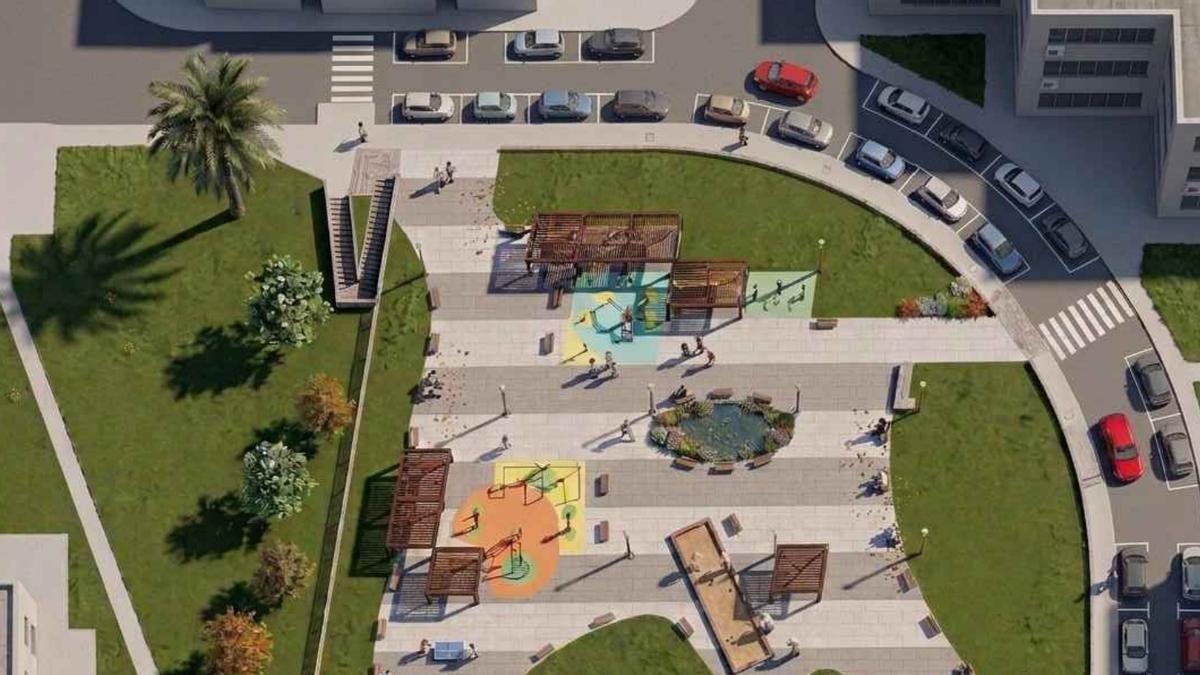 Infografía del futuro parque de Avelino Vidal.