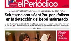La portada de EL PERIÓDICO del 23 de abril de 2026