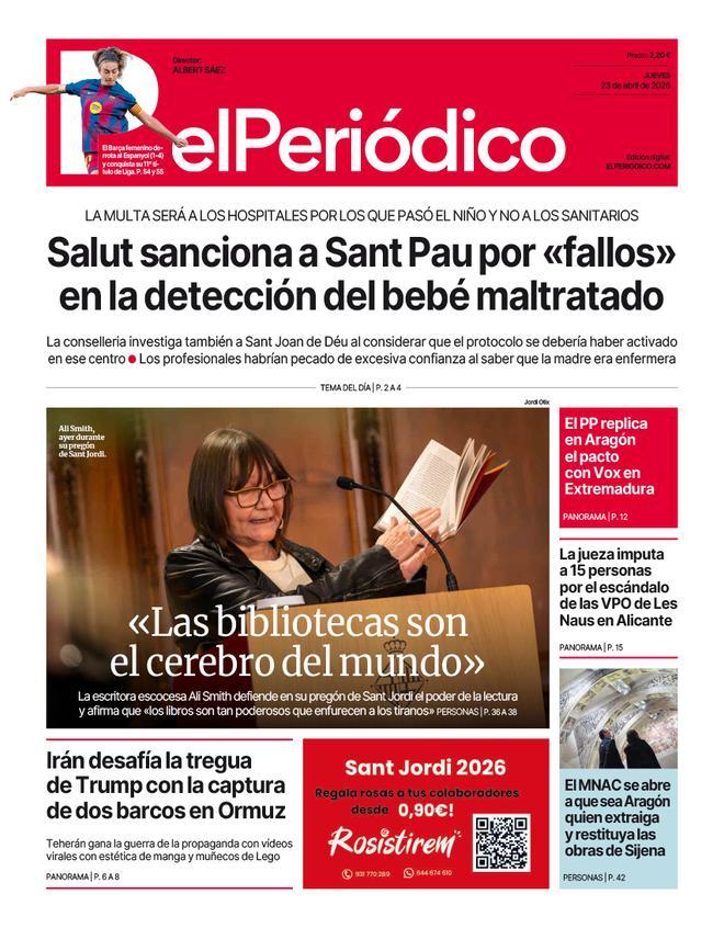 La portada de EL PERIÓDICO del 23 de abril de 2026