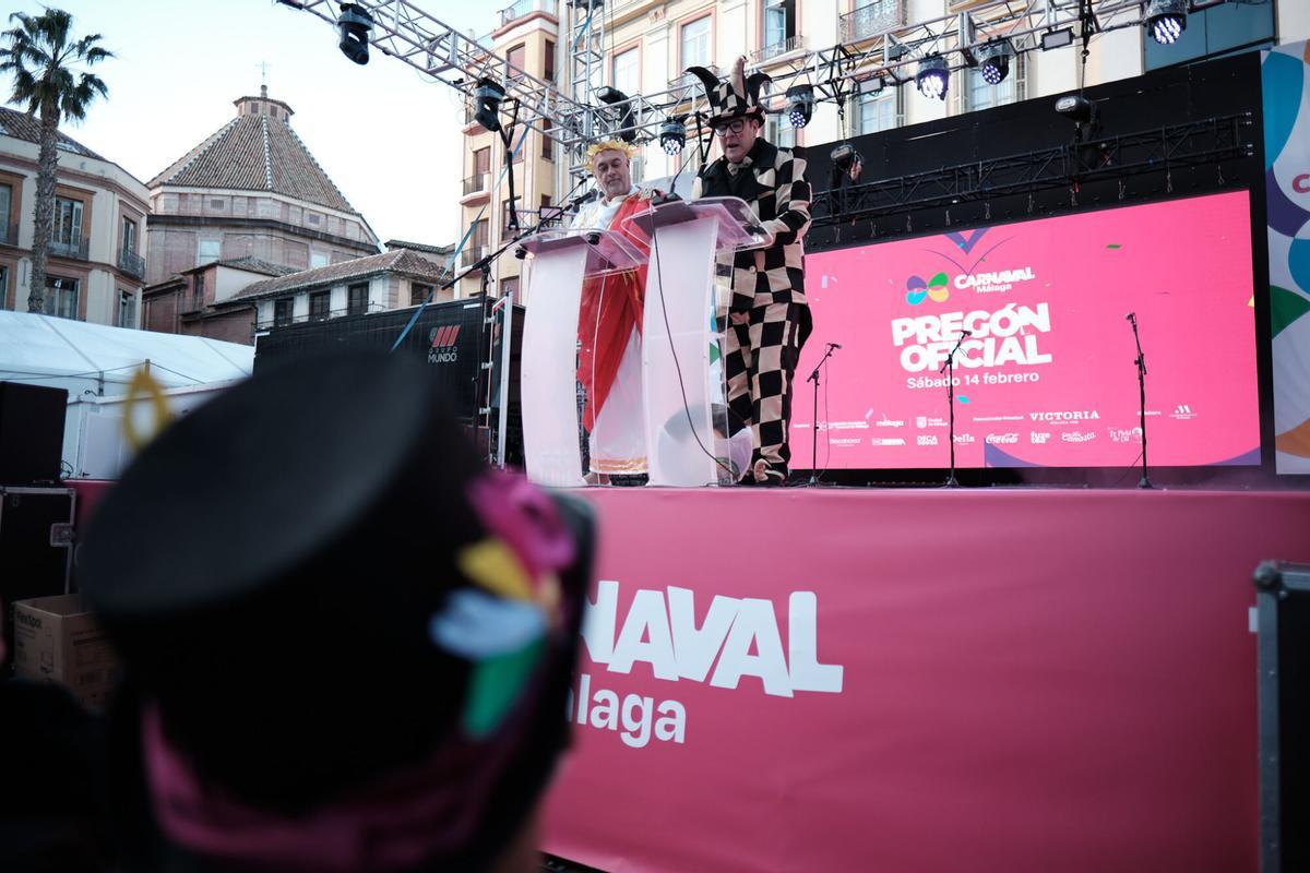 Rafael Estades Angel “El Morta” y Miguel Angel Vegas conocido popularmente como “El Chorly” son los encargados de hacer el pregón del carnaval de Málaga 2026
