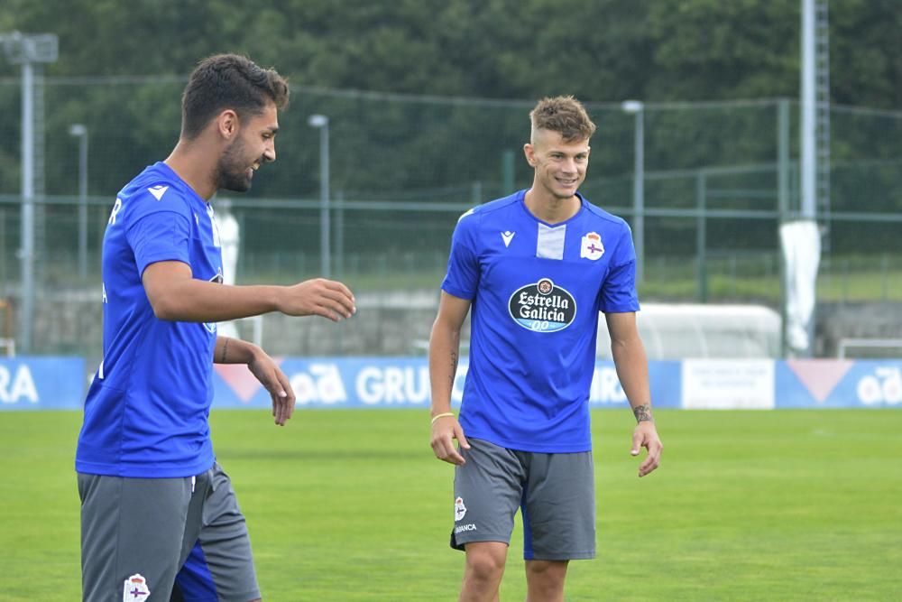 Primer entrenamiento de Longo con el Dépor