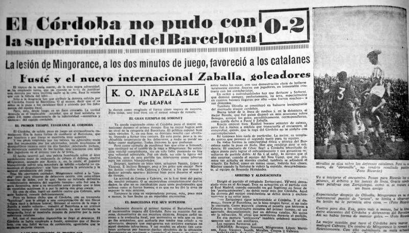 Los ocho Córdoba-Barça en Primera