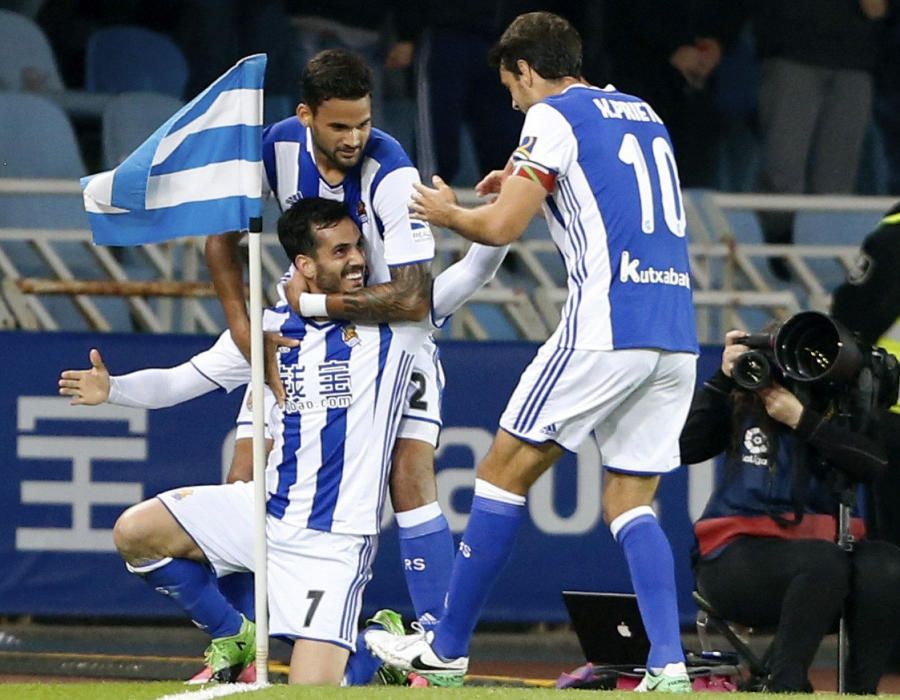 El partido entre la Real Sociedad y el Sporting, en imágenes