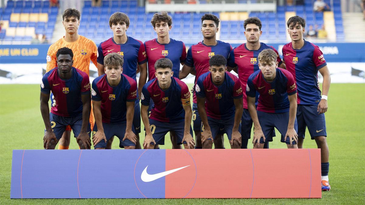 El once del Barça Atlètic en el debut liguero ante el Real Unión de Irún