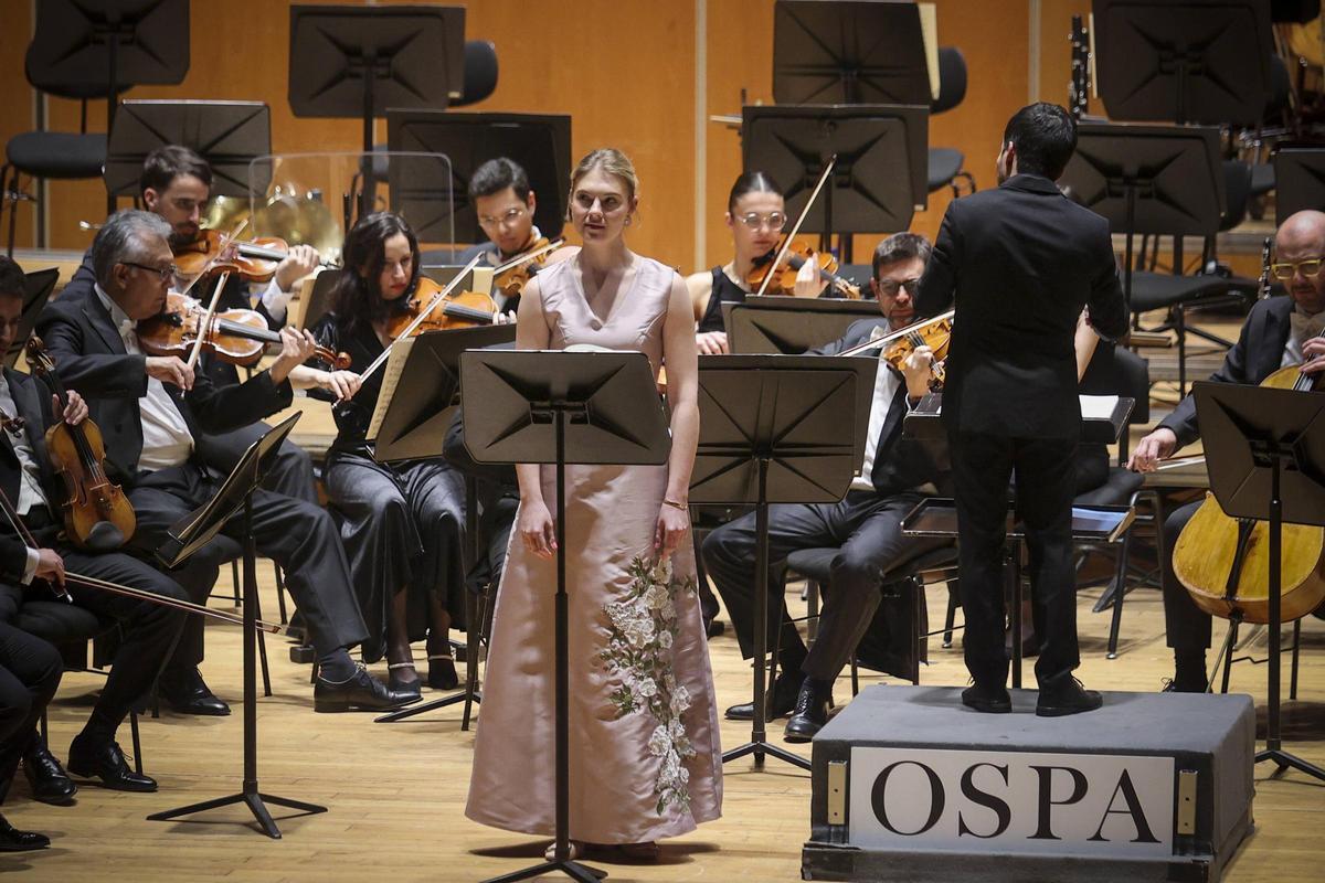 Erika Baikoff durante el concierto de la OSPA de este viernes en el Auditorio.