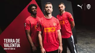 El legendario rojo 'Torino' en la segunda equipación del Valencia CF