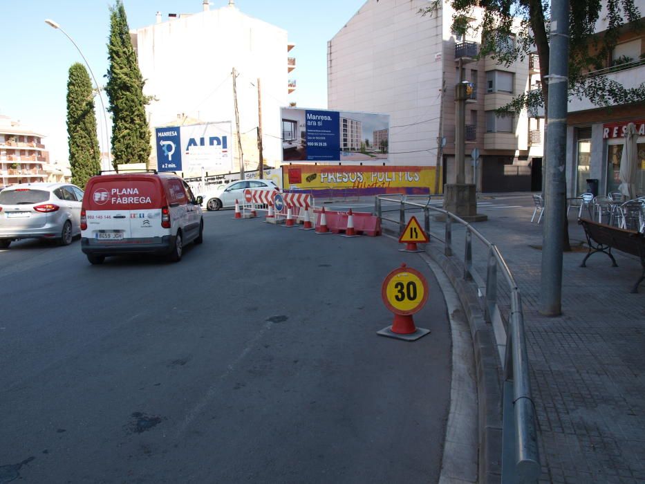 Tall de trànsit a la carretera Santpedor de Manresa