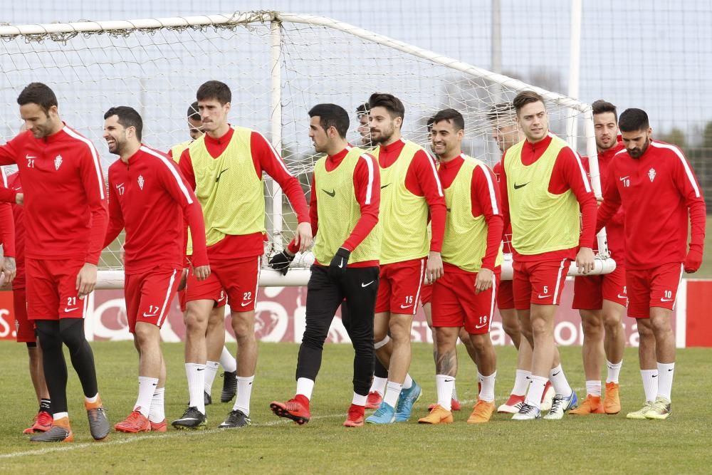 Entrenamiento del Sporting.