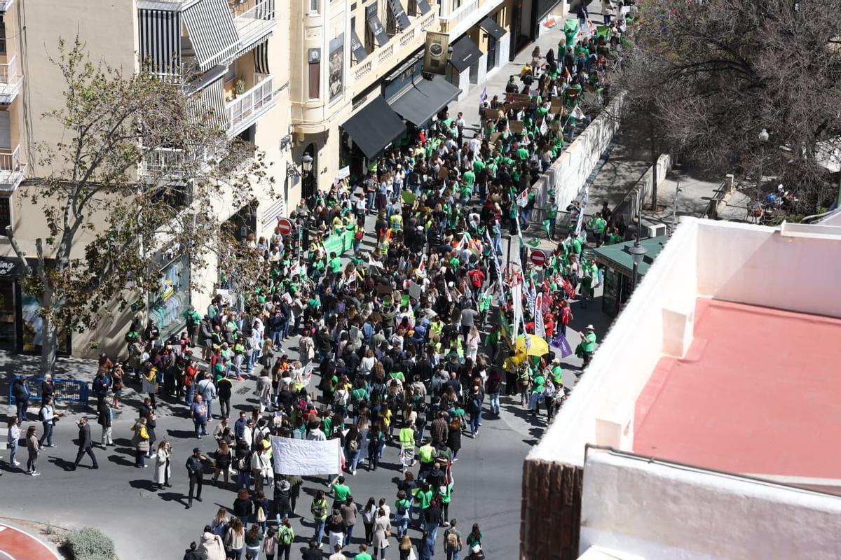 Los profesores se concentran en Alicante para reclamar mejoras en la educación pública
